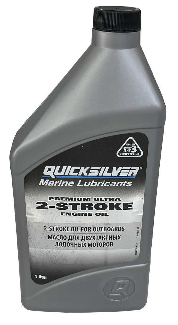 2-х тактное масло Quicksilver Ultra TC-W3 1 литр для лодочных моторов .