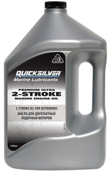 2-х тактное масло Quicksilver Ultra TC-W3 4 литра для лодочных моторов .