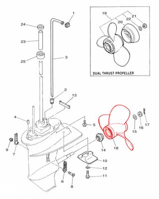 Схема редутора Yamaha 9.9G