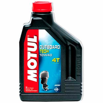 Полусинтетическое масло Motul Outboard Tech 4T SAE 10W-30, 2 литра, Объем, л.: 2, Фасовка: бутылка, Вязкость (SAE): 10W-40, фото 