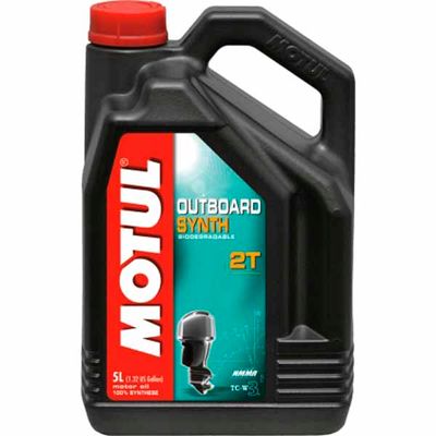 Синтетическое масло Motul Outboard Synth 2T TCW3 5 литров, Объем, л.: 5, Фасовка: канистра, Тип масла: синтетика, фото 