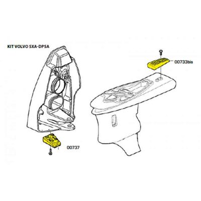 Комплект алюминиевых анодов для Volvo Penta SX, фото , изображение 2