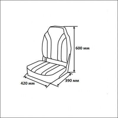 Мягкое складное кресло High Back Rainbow Boat Seat, Цвет кресла: Черно-белое, фото , изображение 3