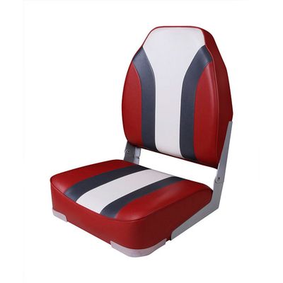 Мягкое складное кресло High Back Rainbow Boat Seat, Цвет кресла: Бело-красное, фото 