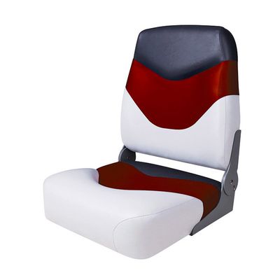 Сиденье мягкое складное Premium High Back Boat Seat бело-красное