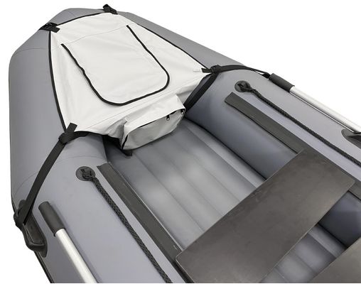 Светло-серая носовая сумка для надувной лодки пвх 290-330 см