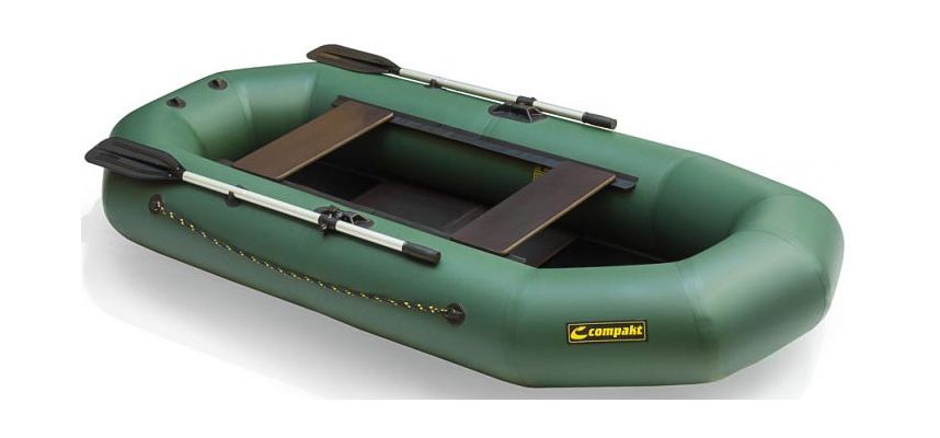 Зеленая гребная надувная лодка пвх Компакт 265